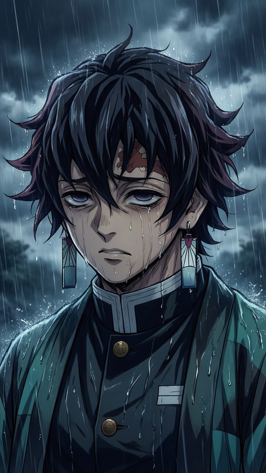 Zenitsu, rainy, melancholy, Full HD Phone Wallpaper