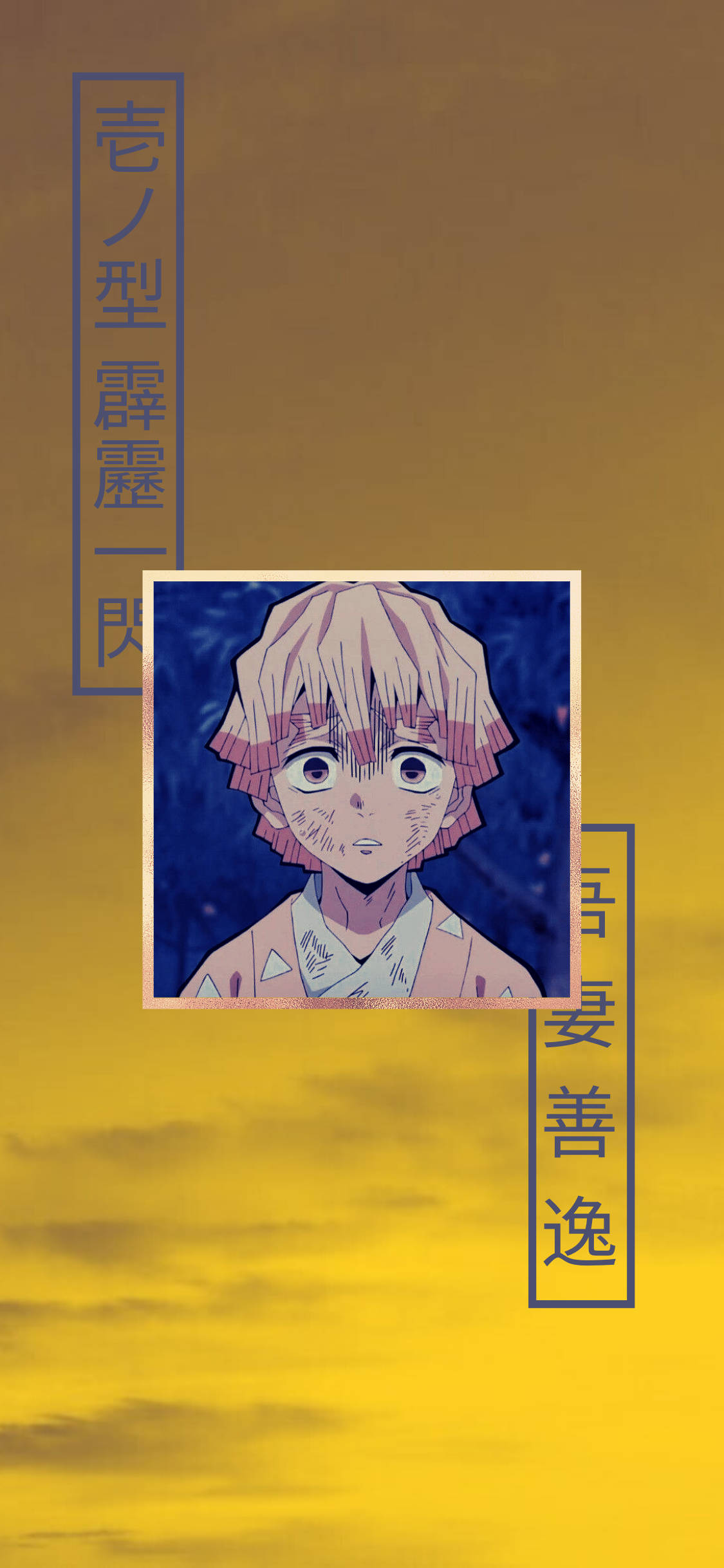 Zenitsu, pink hair, wide eyes, Full HD Phone Wallpaper