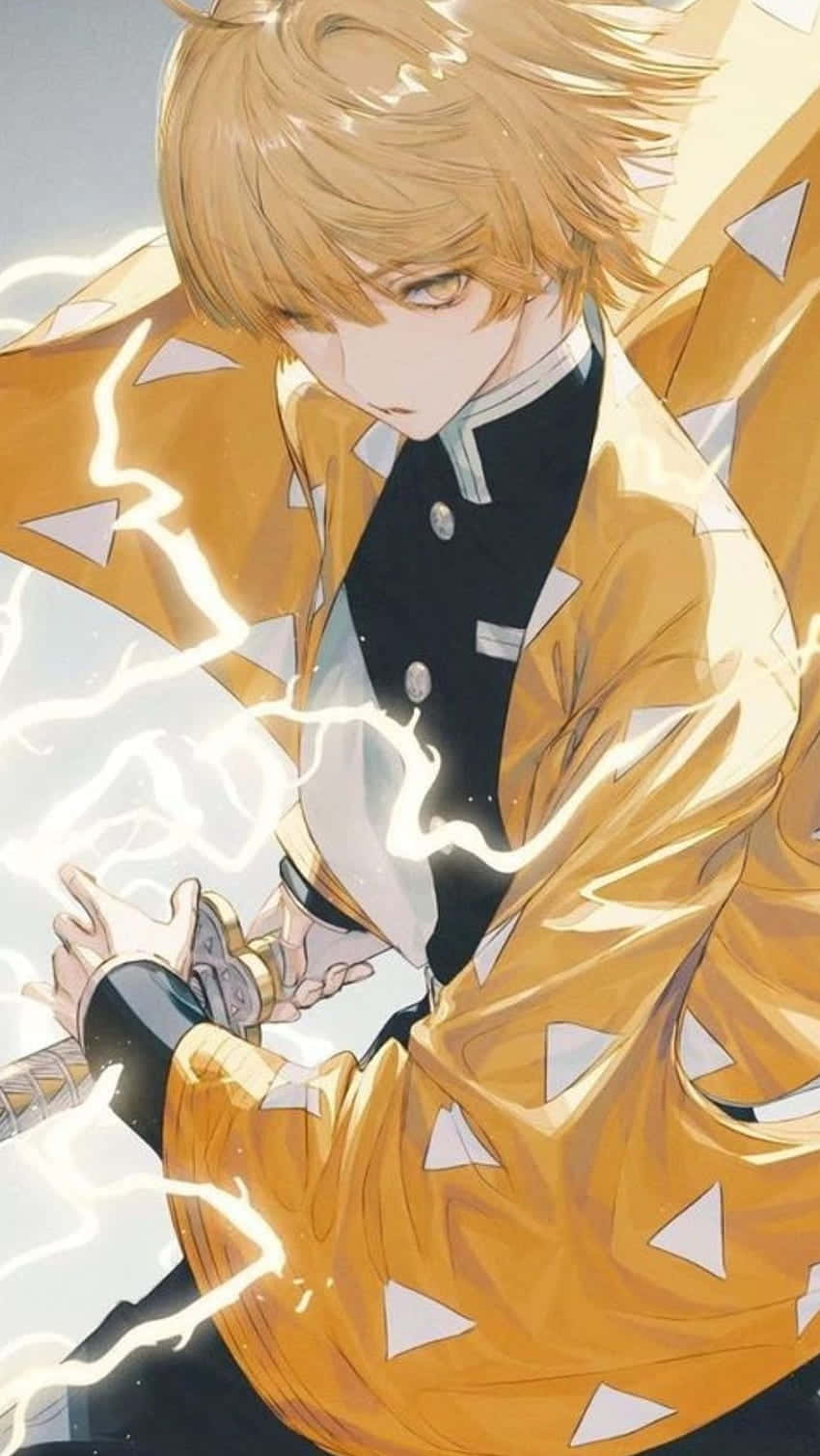 Zenitsu, blonde hair, yellow kimono, HD Phone Wallpaper