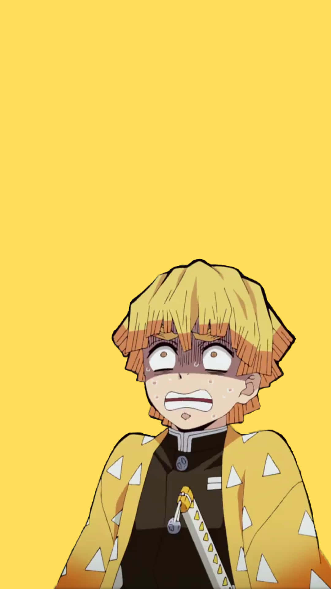 Zenitsu, spiky blonde hair, yellow patterned jacket, Full HD Phone Wallpaper