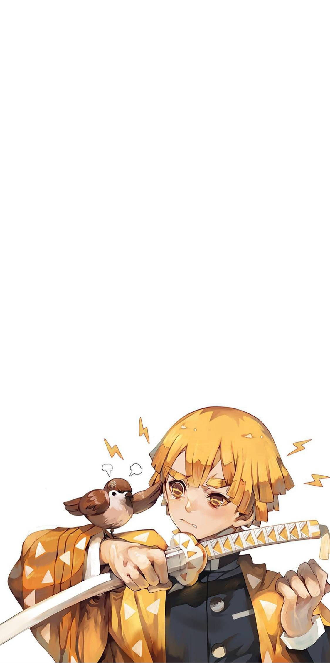 Zenitsu, sparrow, blonde hair, Full HD Phone Wallpaper