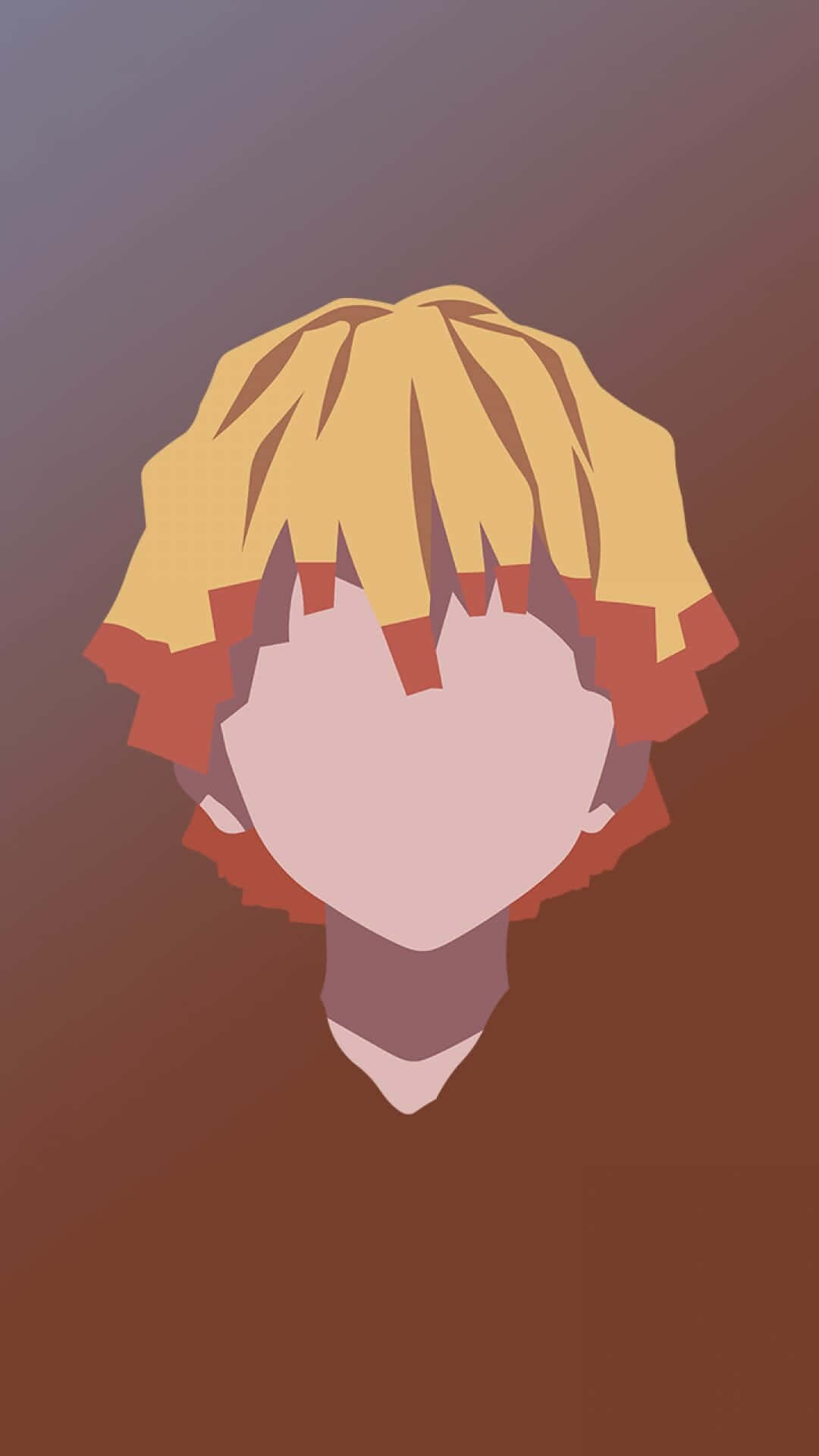 Zenitsu, minimal anime, blonde hair, Full HD Phone Wallpaper