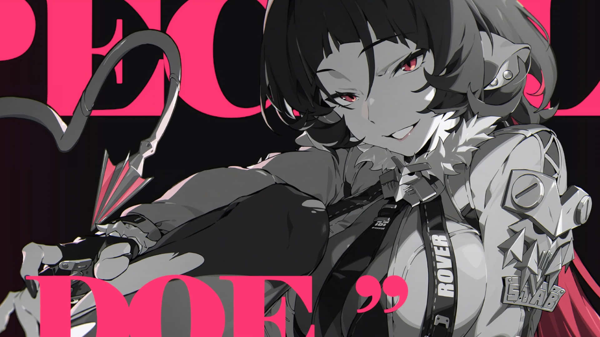 Zenless Zone Zero, red eyes, black hair, Full HD Desktop Wallpaper