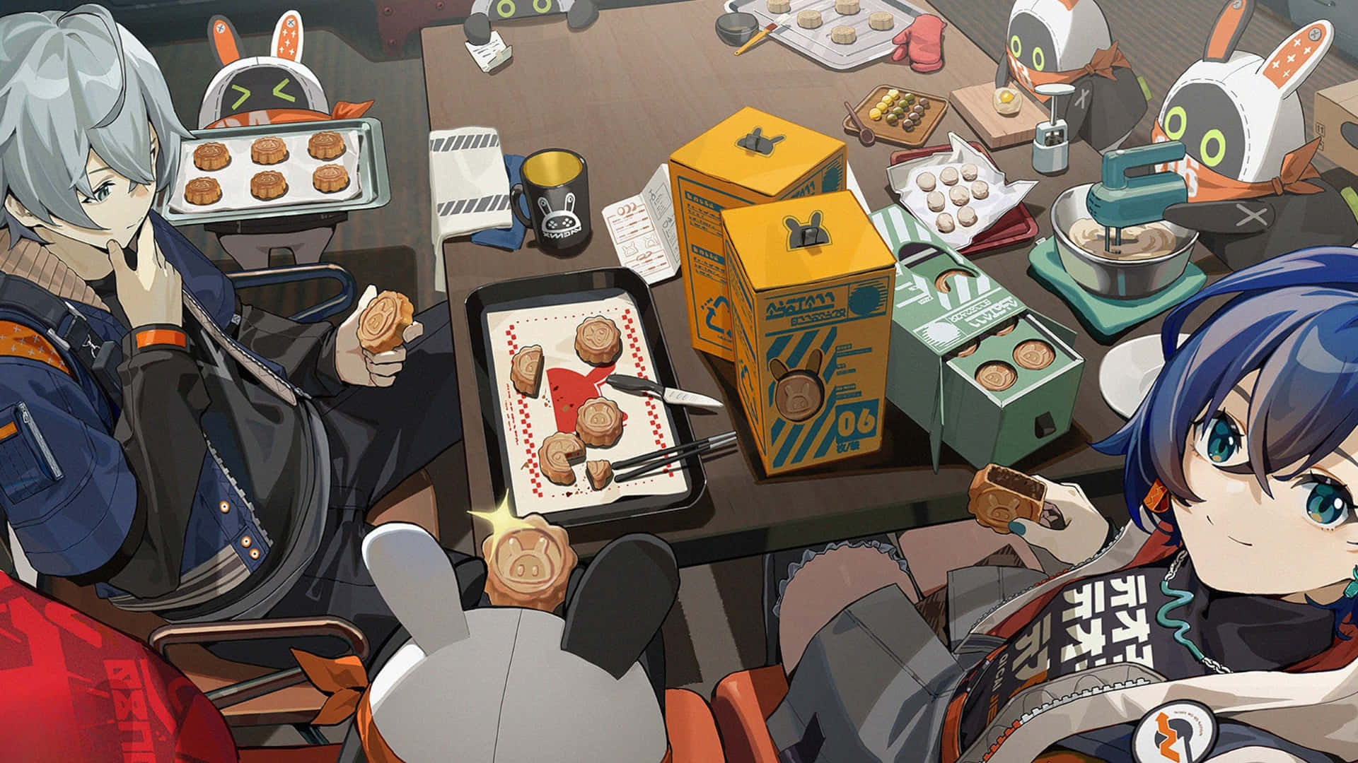 Zenless Zone Zero, characters, kitchen table, Full HD Desktop Wallpaper