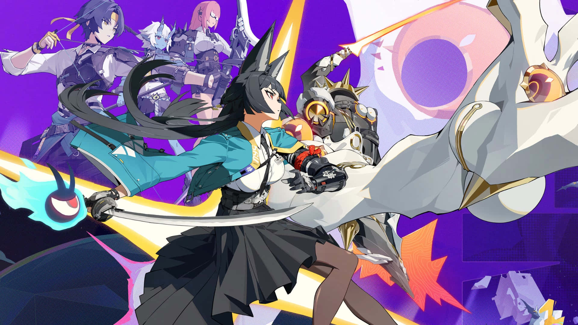 Zenless Zone Zero, black hair, teal outfit, Full HD Desktop Wallpaper