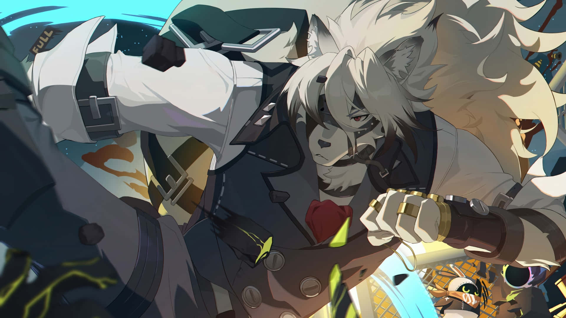 Zenless Zone Zero, anime-style wolf character, white and black outfit, Full HD Desktop Wallpaper