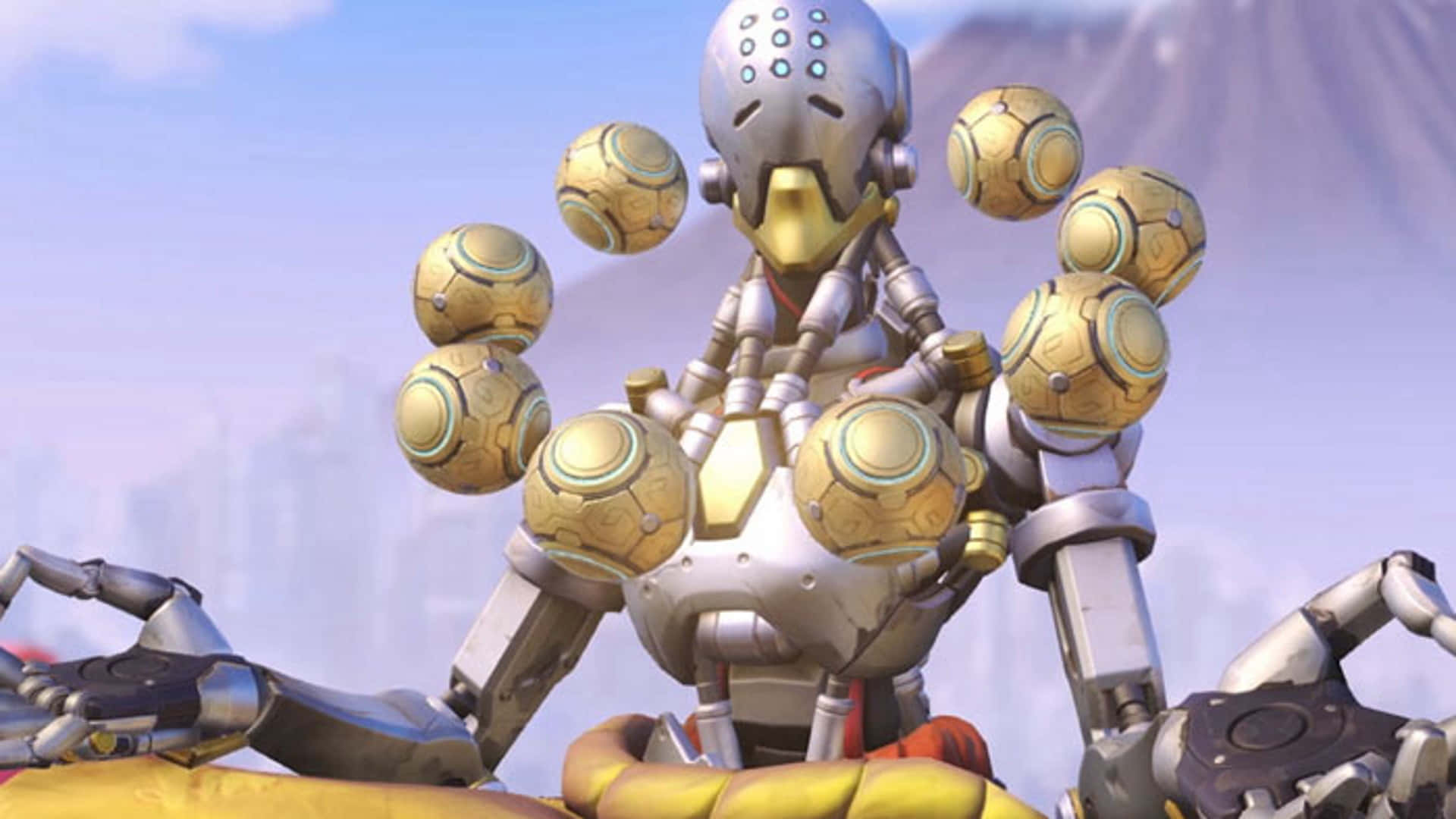 Zenyatta, silver, gold, Full HD Desktop Wallpaper