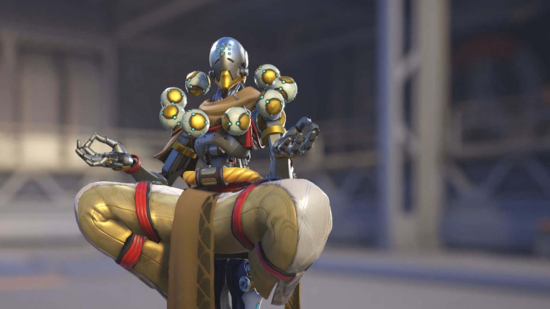 Zenyatta, gold and silver, glowing orbs, Full HD Desktop Wallpaper