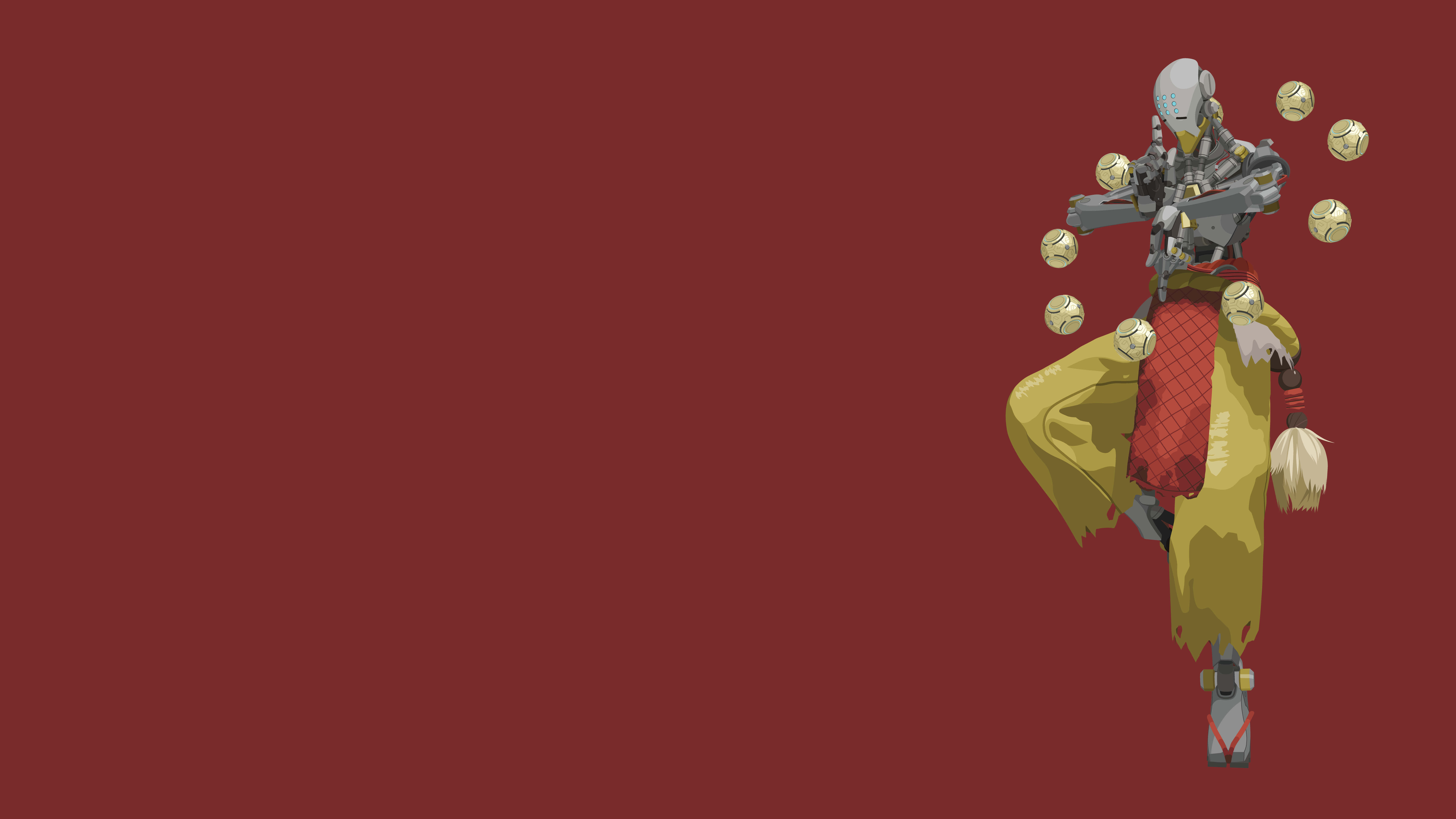 Zenyatta, mechanical armor, yellow robe, 8K Desktop Wallpaper
