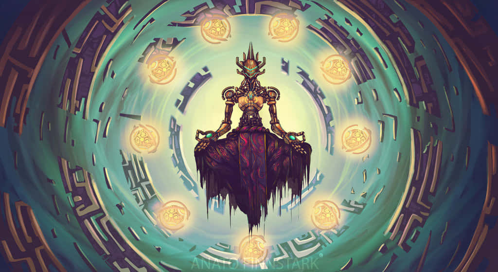 Zenyatta, floating platform, glowing orbs, SD Desktop Wallpaper