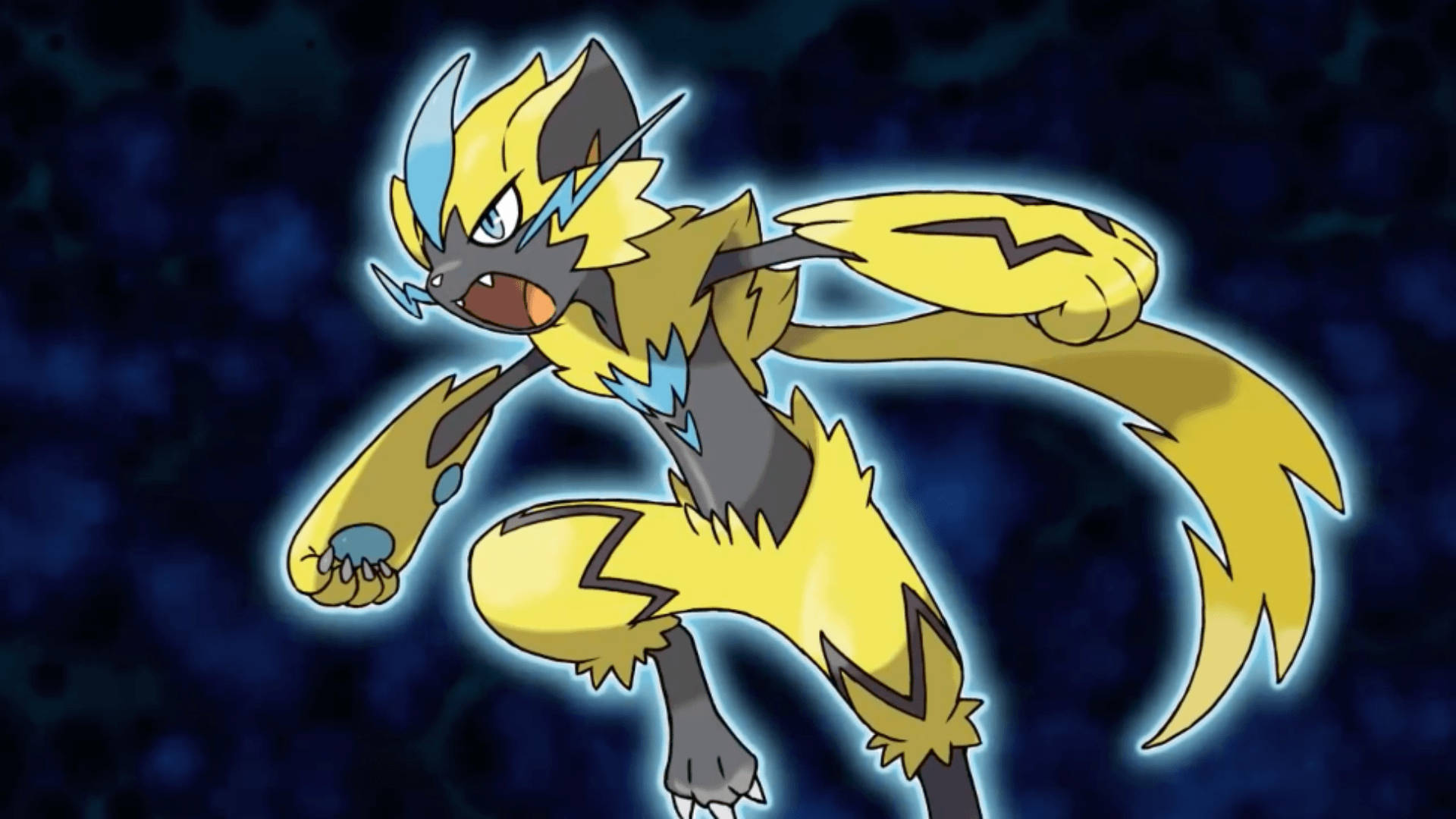 Zeraora, yellow and black, lightning-themed, Full HD Desktop Wallpaper