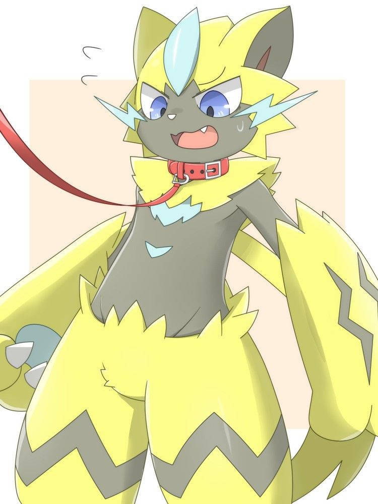 Zeraora, anime-style, yellow fur, SD Phone Wallpaper