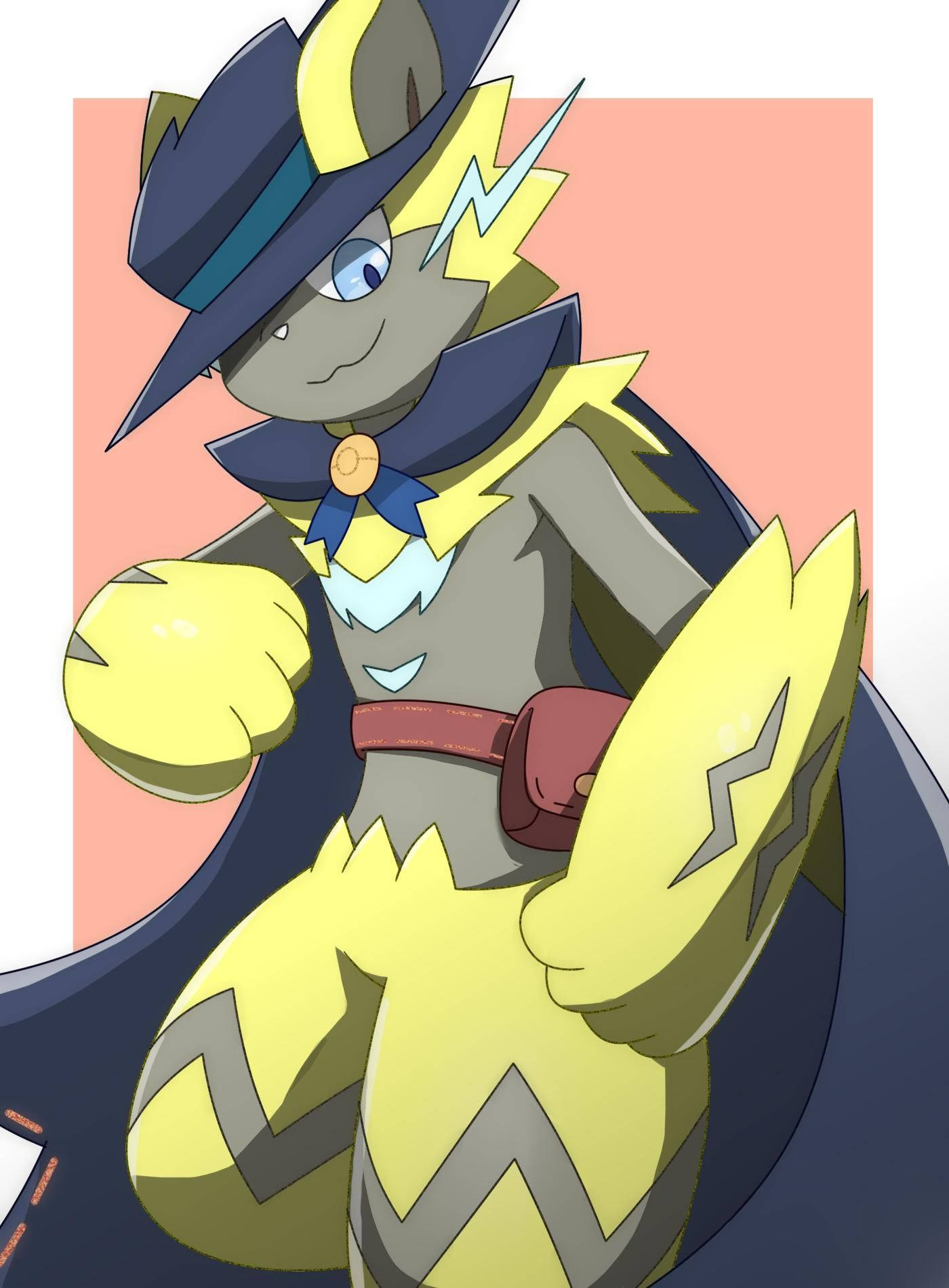 Zeraora, cape, yellow lightning motifs, HD Phone Wallpaper