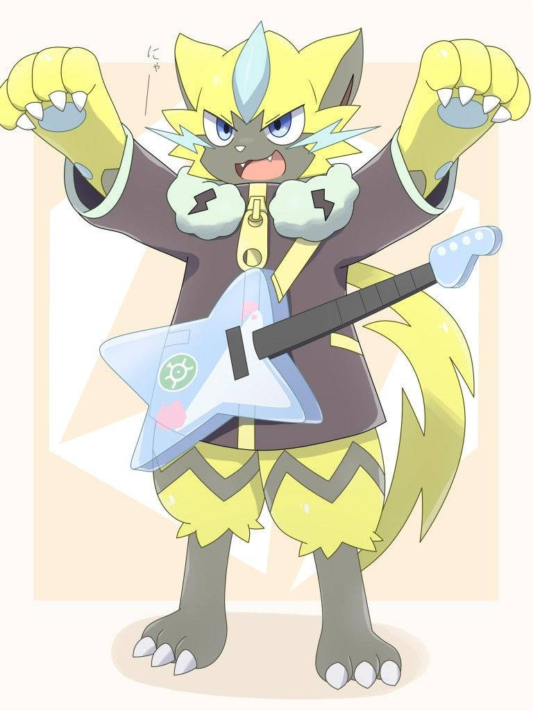 Zeraora, rock concert, anime-style, SD Phone Wallpaper