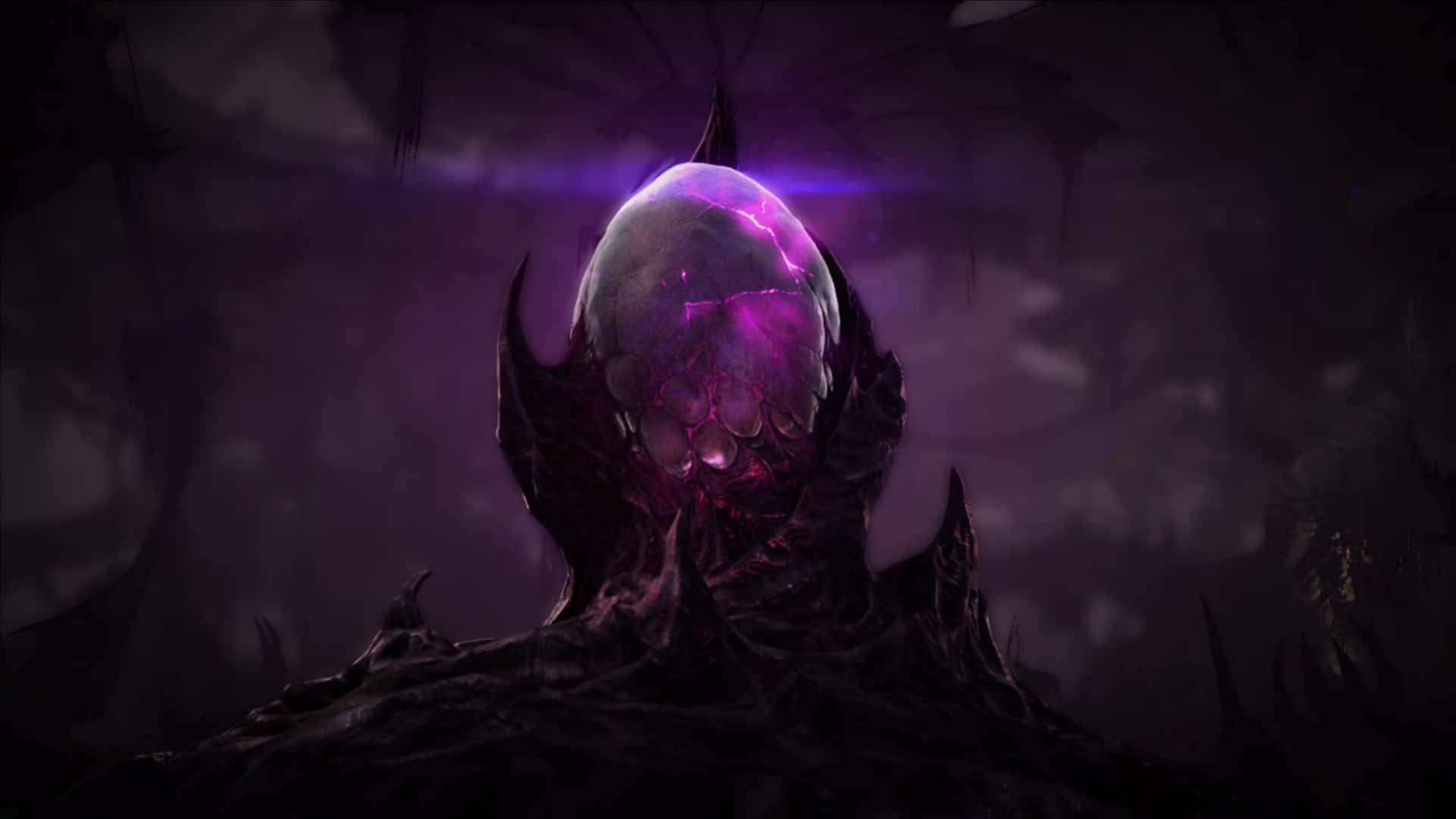 Zerg, glowing purple orb head, shadowy tendrils, Full HD Desktop Wallpaper