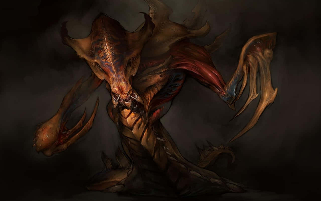 Zerg, demonic creature, exposed bone, HD Desktop Wallpaper