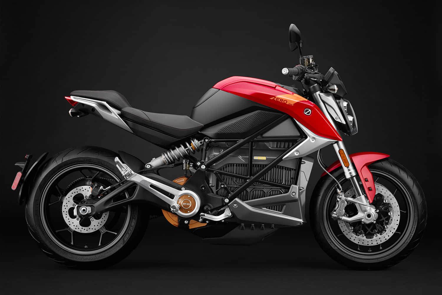Zero Motorcycles, sleek red and black electric motorcycle, silver accents, HD Desktop Wallpaper