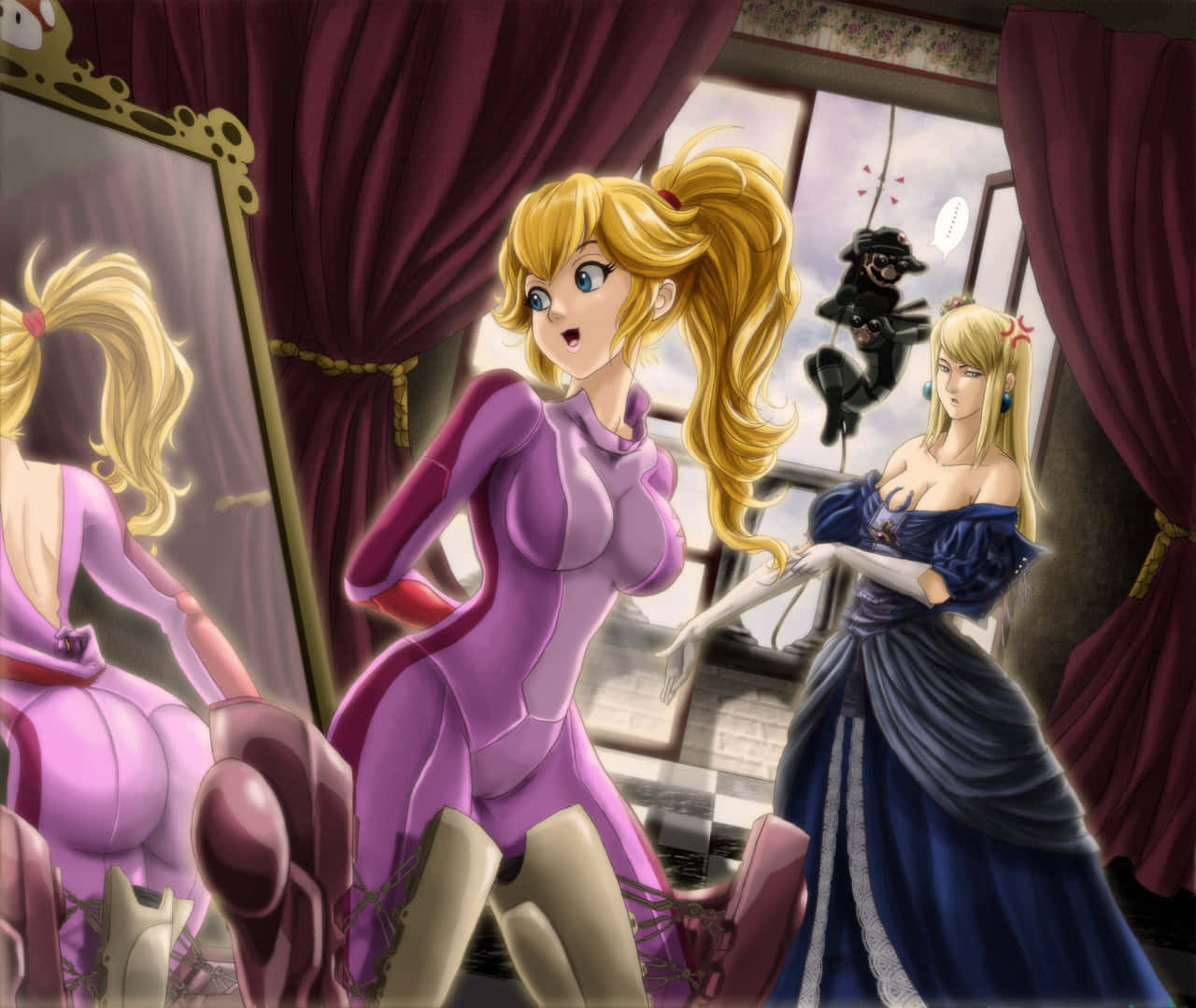 Zero Suit Samus, blonde anime girl, purple bodysuit, HD Desktop Wallpaper