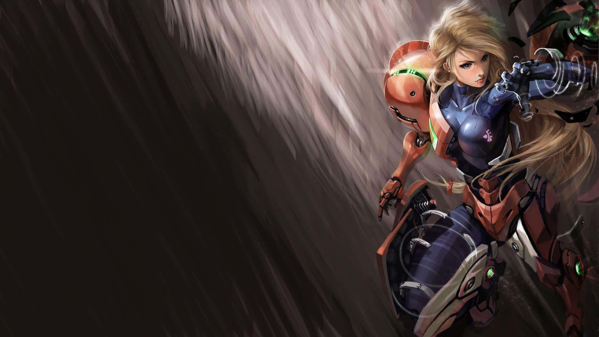 Zero Suit Samus, blonde anime warrior, futuristic armor, Full HD Desktop Wallpaper