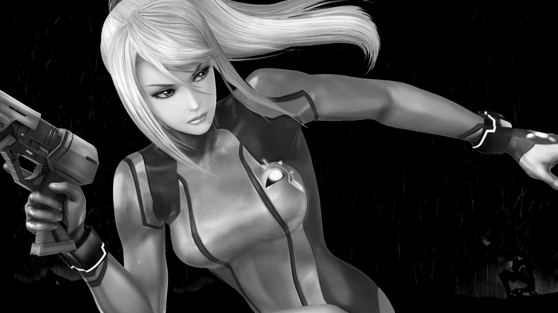 Zero Suit Samus, anime, blonde hair, Full HD Desktop Wallpaper