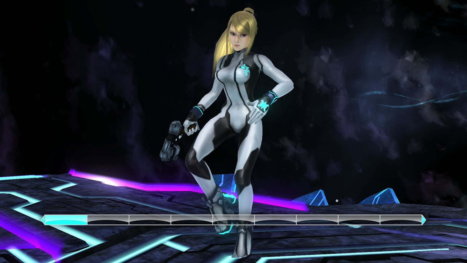Zero Suit Samus, blonde female warrior, white and black armored suit, Full HD Desktop Wallpaper