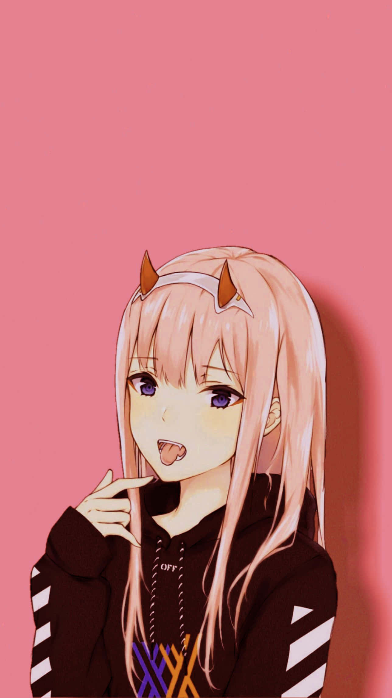 Zero Two, pink hair, small horns, Full HD Phone Wallpaper