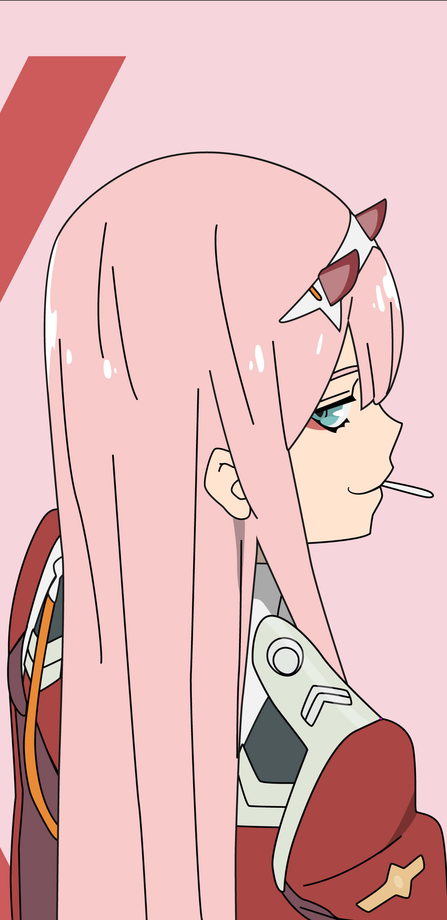 Zero Two, pink hair, cat ears, 2K Phone Wallpaper