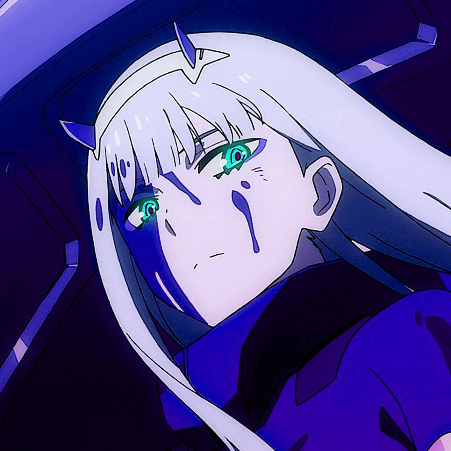 Zero Two, blue filter, anime, HD Desktop Wallpaper
