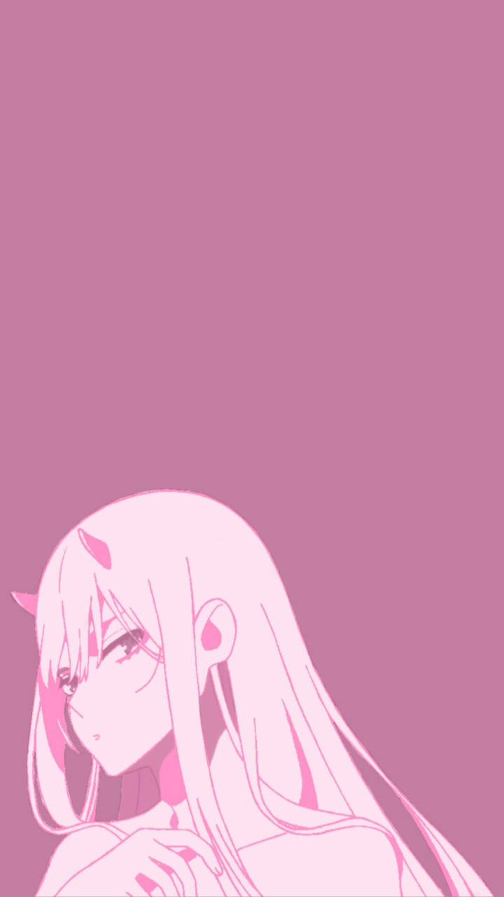 Zero Two, pink, minimalist, HD Phone Wallpaper