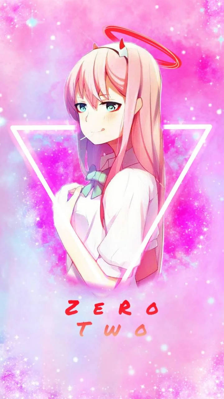 Zero Two, pink hair, red halo, HD Phone Wallpaper