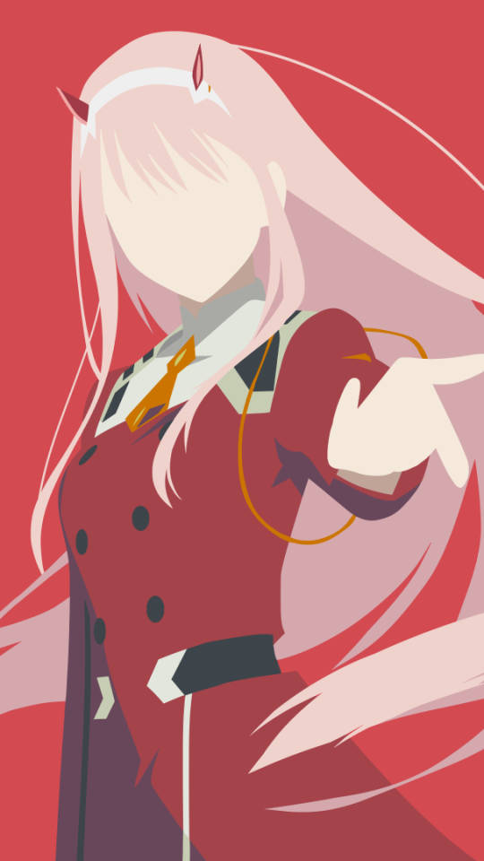 Zero Two, white hair, red horns, SD Phone Wallpaper