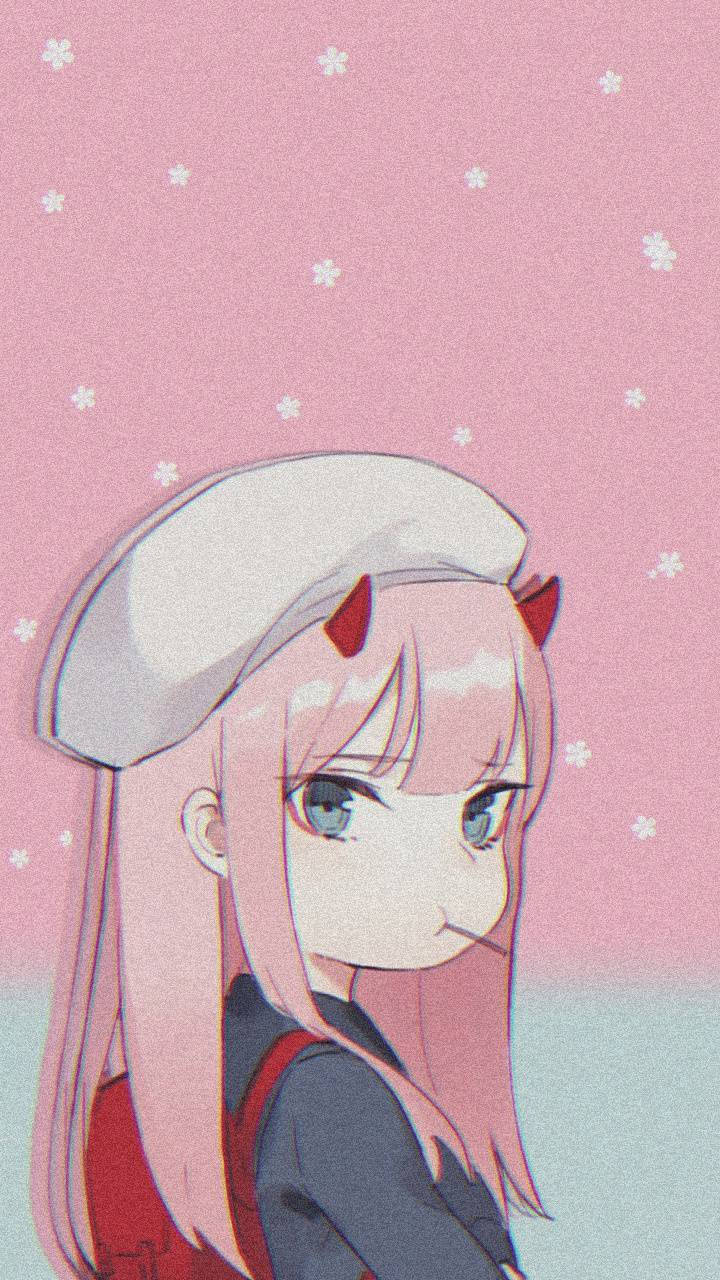 Zero Two, pink-haired, red horns, HD Phone Wallpaper