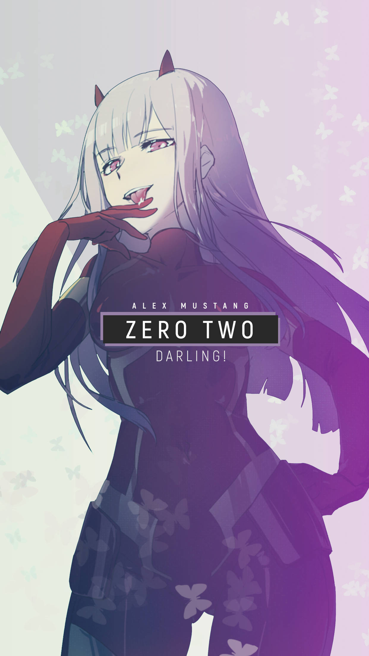 Zero Two, armored gear, purple-haired, Full HD Phone Wallpaper