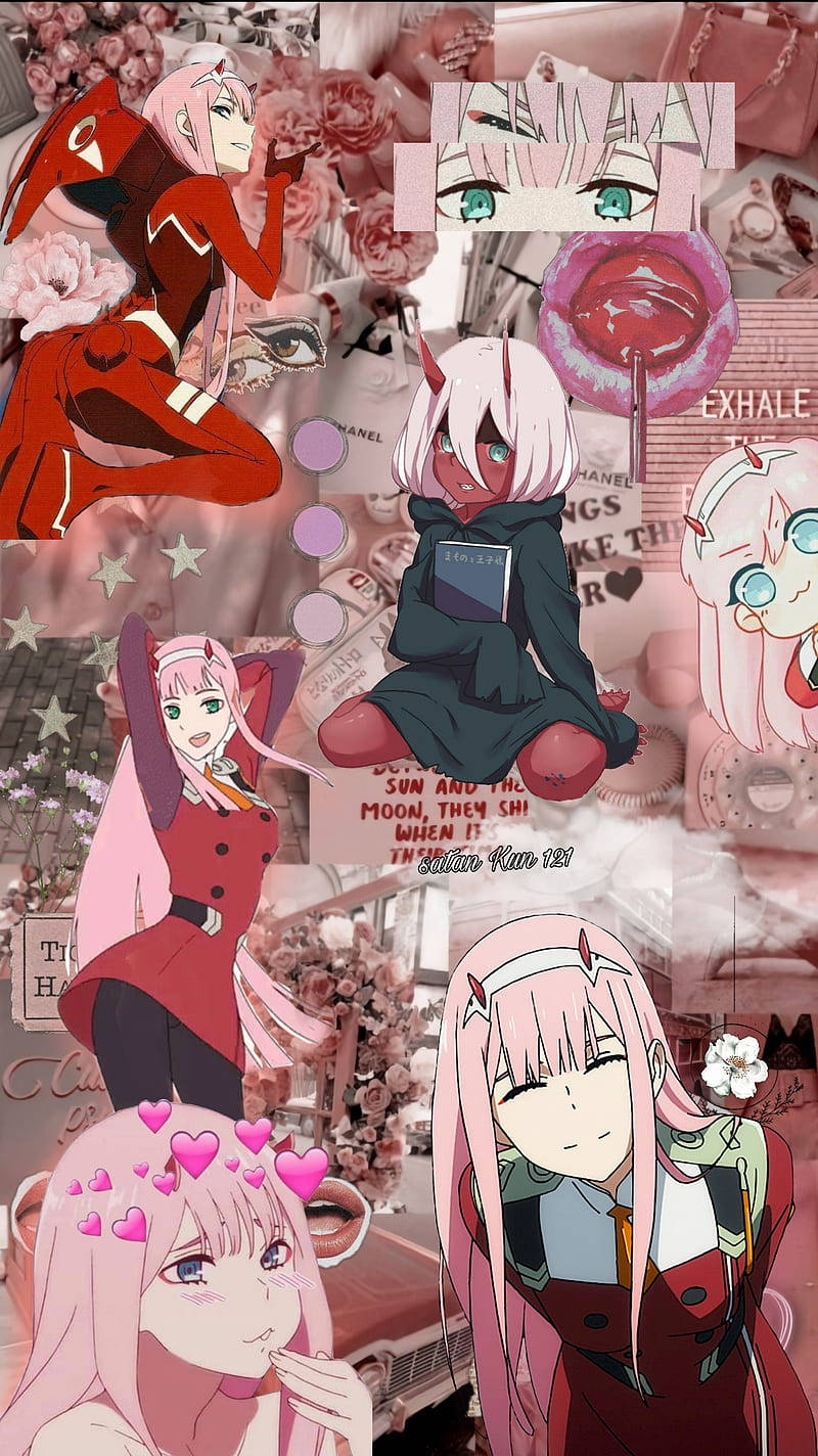 Zero Two, pink hair, red outfits, HD Phone Wallpaper