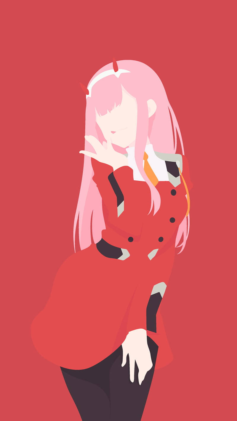 Zero Two, pink hair, red outfit, HD Phone Wallpaper