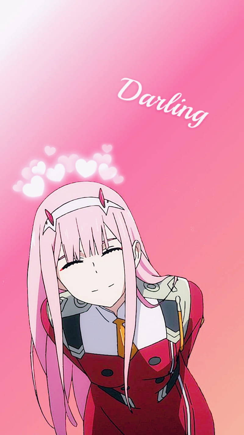 Zero Two, pink-haired anime girl, red outfit, HD Phone Wallpaper