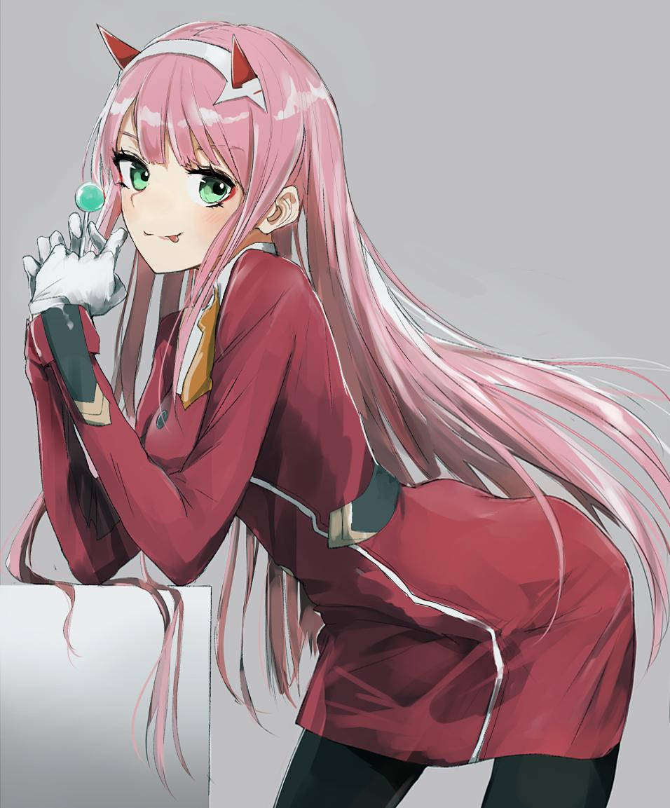 Zero Two, pink hair, cat ears, SD Phone Wallpaper