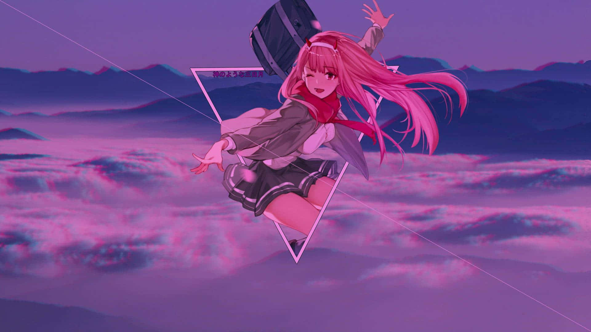 Zero Two, pink-haired, school uniform, Full HD Desktop Wallpaper