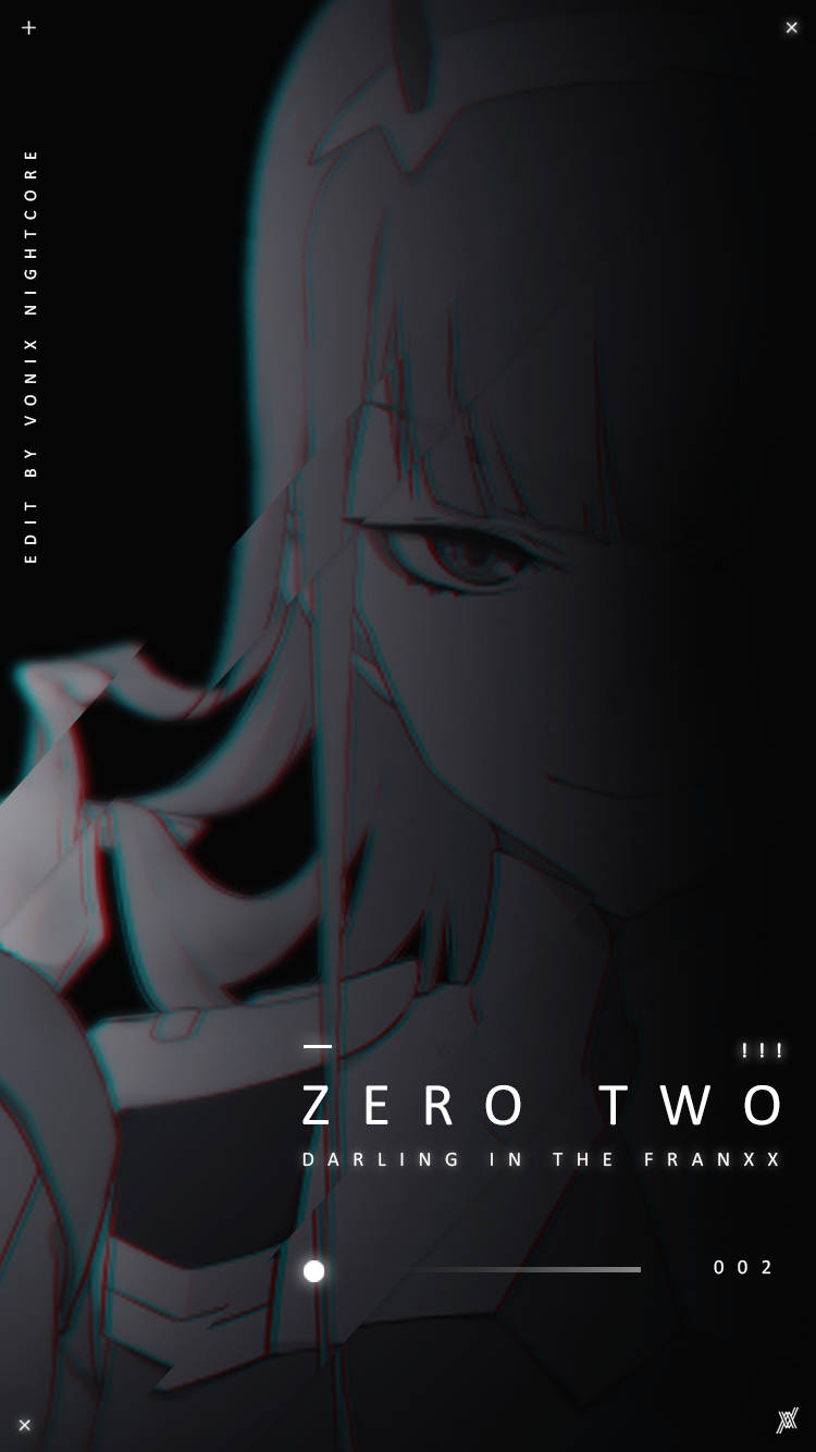 Zero Two, glowing eyes, glitch effects, HD Phone Wallpaper