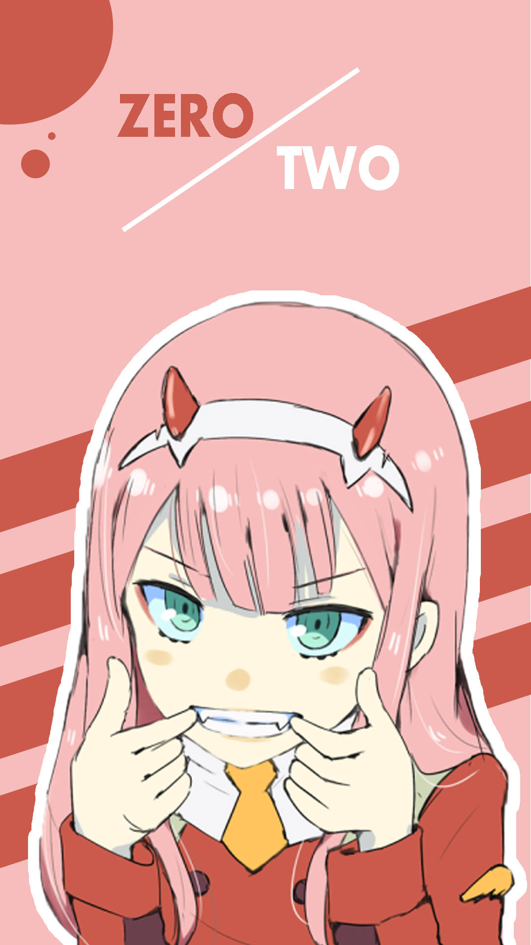 Zero Two, pink hair, devil horns, Full HD Phone Wallpaper