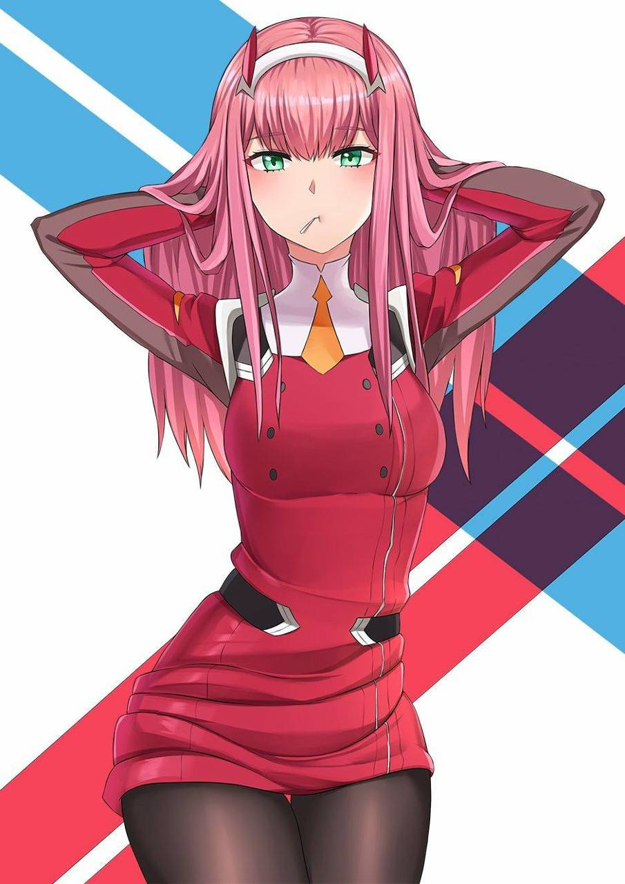 Zero Two, pink-haired, red outfit, HD Phone Wallpaper