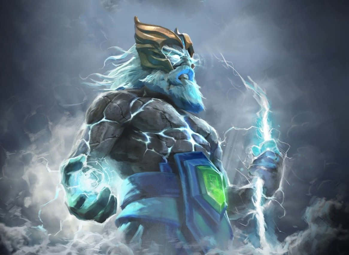 Zeus, blue-skinned, thunder god, SD Desktop Wallpaper