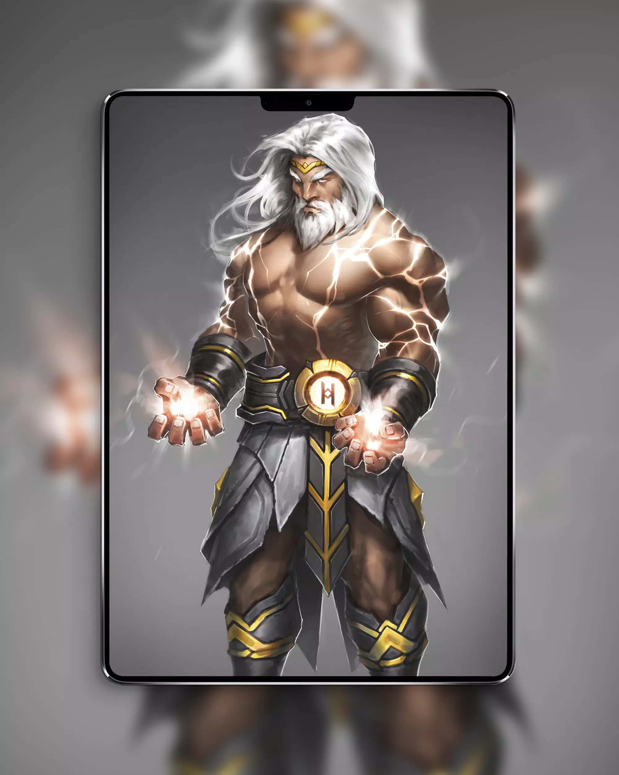 zeus 1998 x 2500, white hair, beard, Full HD Phone Wallpaper