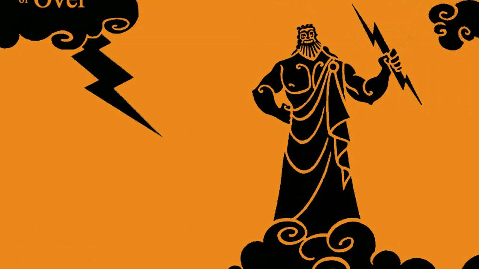 Zeus, lightning bolt, swirling clouds, HD Desktop Wallpaper