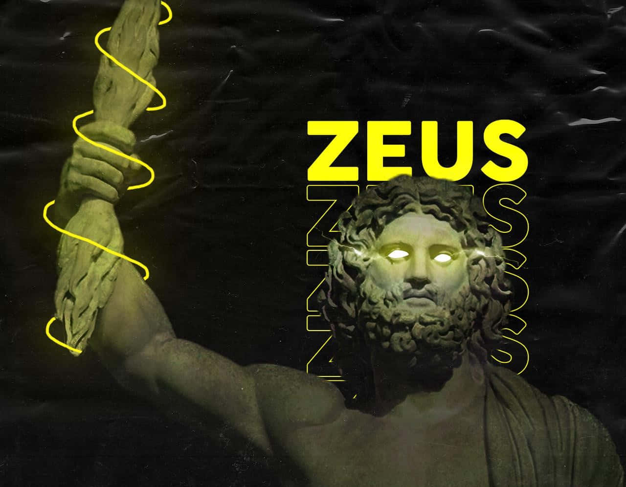 Zeus, glowing-eyed, lightning bolt, HD Desktop Wallpaper