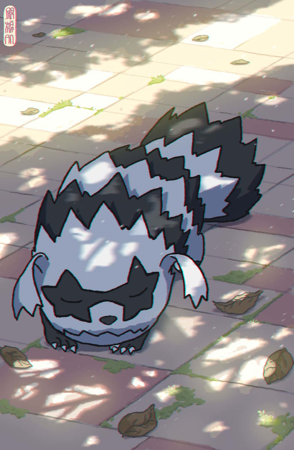 Zigzagoon, black and white striped, anime, HD Phone Wallpaper