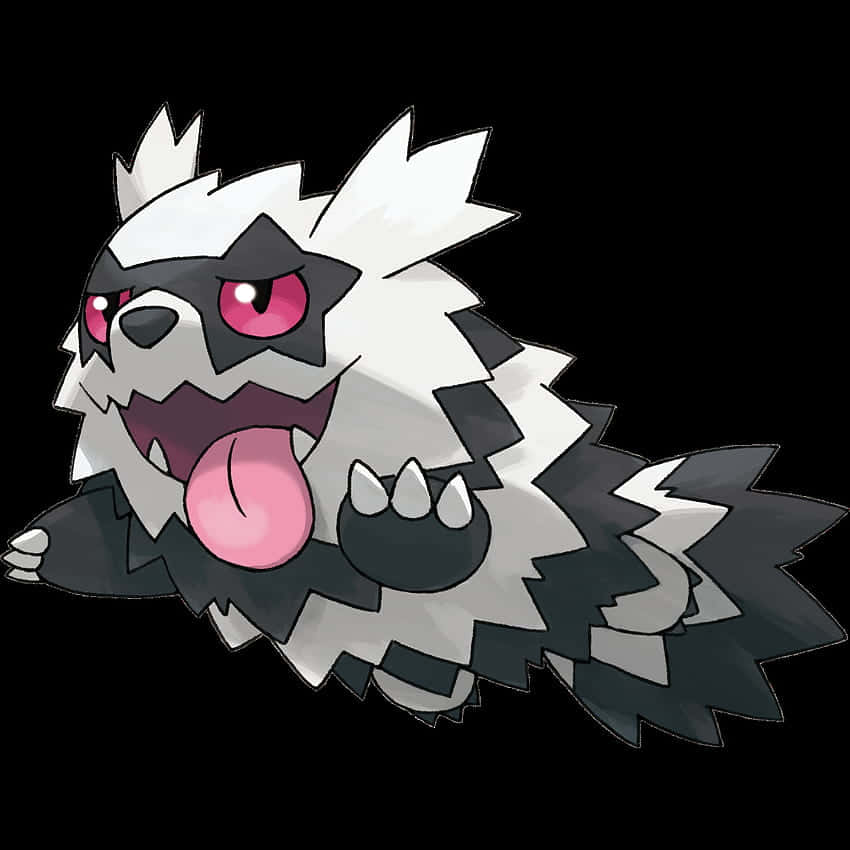 Zigzagoon, black and white striped, pink eyes, SD Desktop Wallpaper