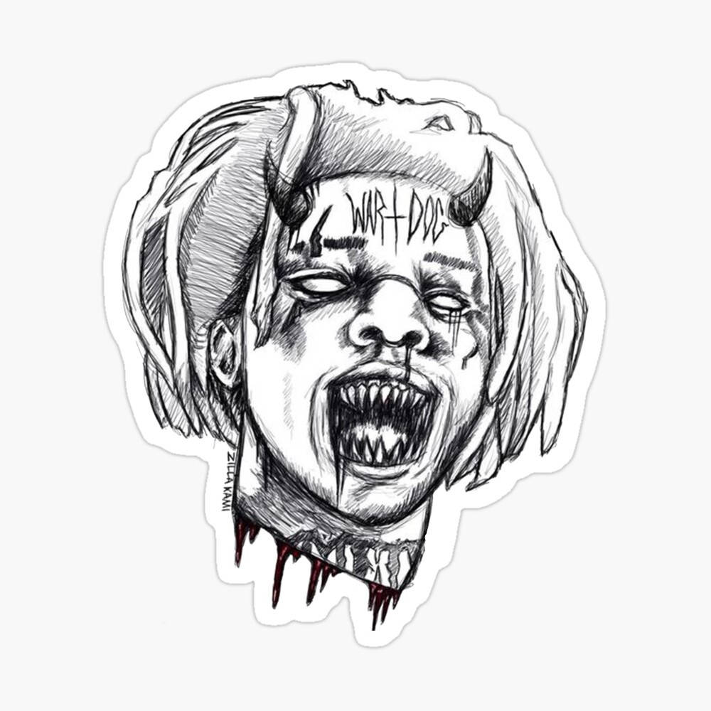 Zillakami, demonic face, horns, SD Desktop Wallpaper