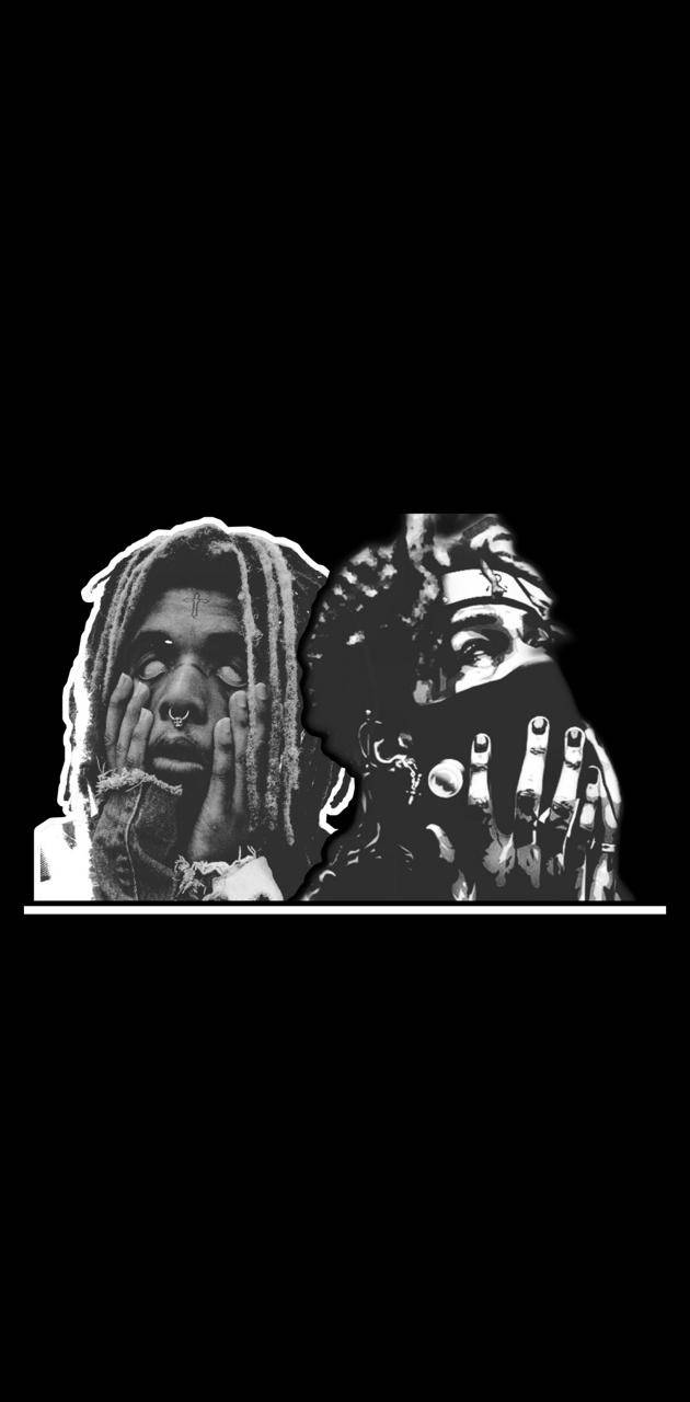 Zillakami, black and white portrait, two men, HD Phone Wallpaper