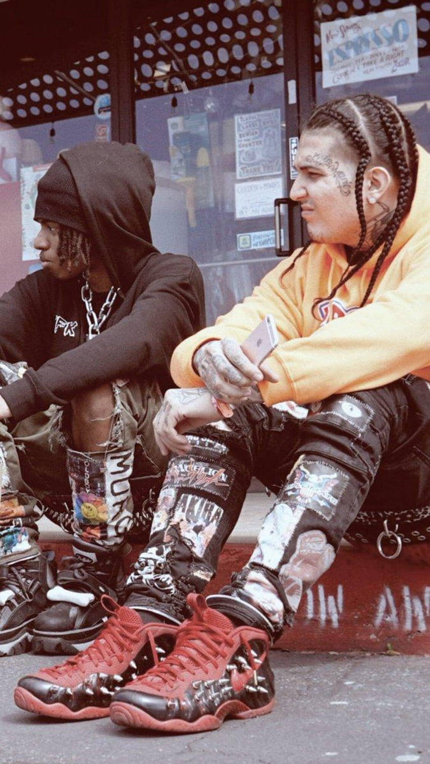 Zillakami, graffiti-covered ledge, streetwear, HD Phone Wallpaper